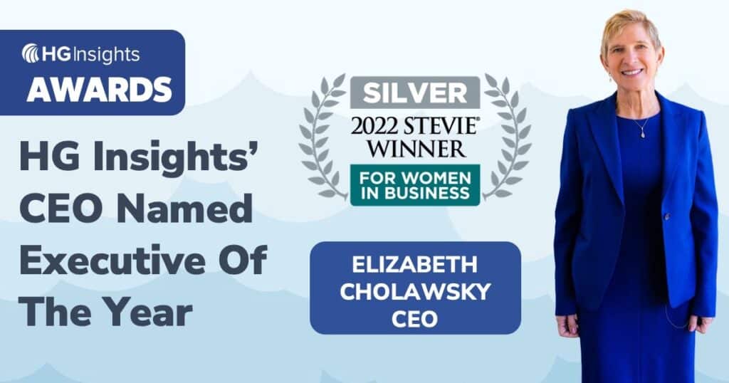 Honoring women executives, entrepreneurs, and the companies they run—HG Insights’ CEO Elizabeth Cholawsky was named a Female Executive of the Year! 