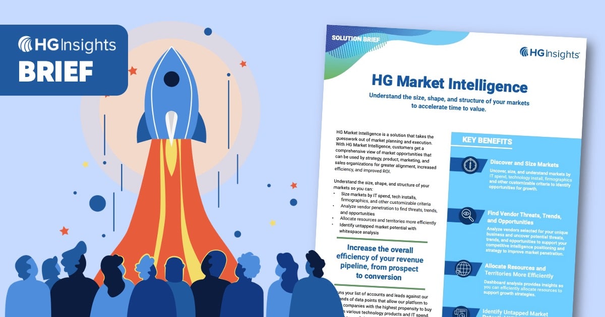 With HG Market Intelligence, customers get a comprehensive view of market opportunities that can be used by strategy, product, marketing, and sales organizations for greater alignment, increased efficiency, and improved ROI.