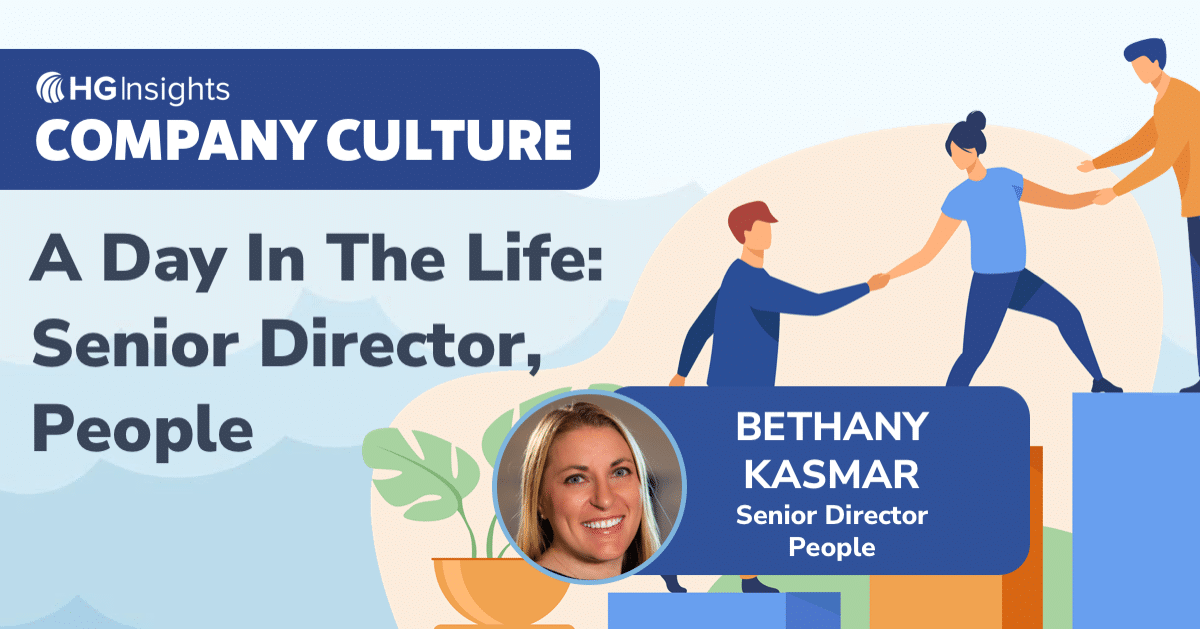 My name is Bethany Kasmar and I’m Senior Director of People at HG Insights. One of my favorite parts of the job is reviewing the GEM award nominations, an all-employee nominated team member who’s consistently “Going the Extra Mile.” Reading the nominations is a regular reminder of everything we’re doing at HG and why we do it.