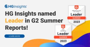 HG Insights, the global provider of data-driven insights to 90% of Fortune 100® B2B tech companies, has been named a Leader on both the G2 Grid® for Sales Intelligence and the Grid for Marketing Account Intelligence by G2, the world’s largest and most trusted software marketplace.