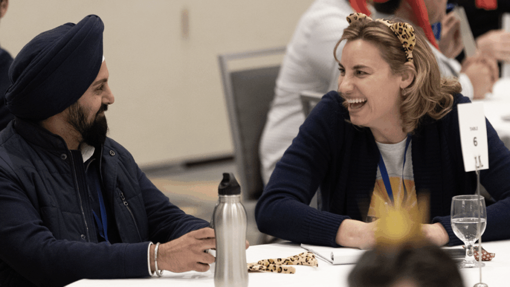 2 People smiling at each other