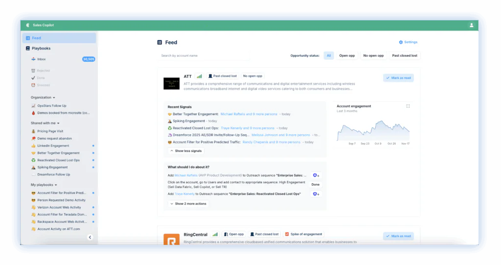 Prioritize accounts showing in-market buying signals to engage accounts more effectively.