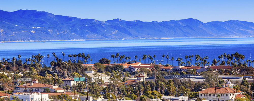 Buildings Coastline Pacific Ocean Santa Barbara California
