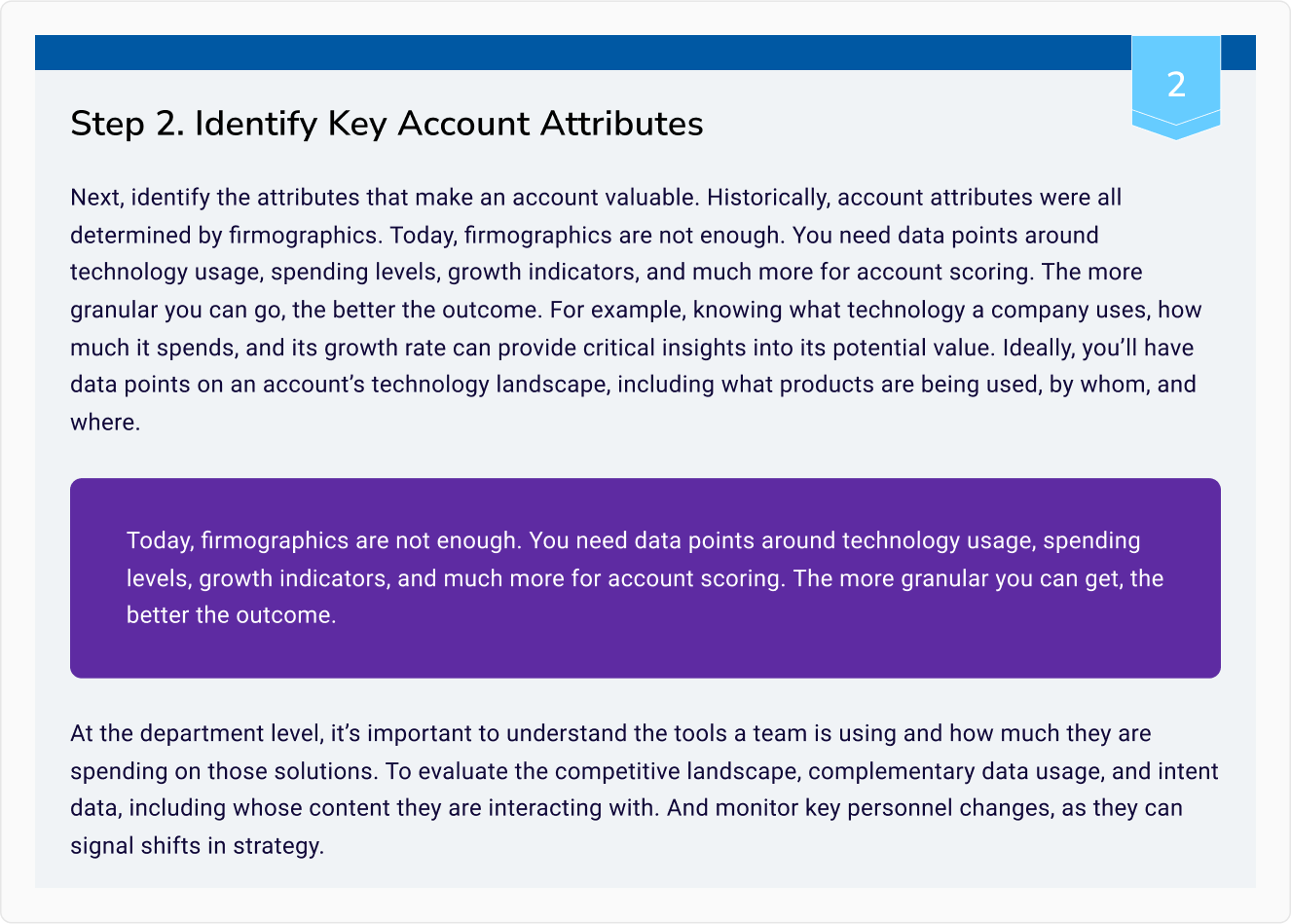 Identify key Account Attributes