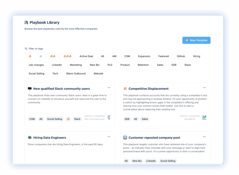 With Sales Copilot agent functionality, sales can engage rapidly and consistently with signal-based GTM playbook workflows.
