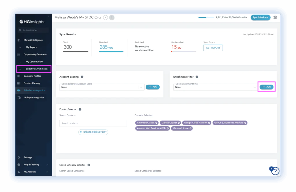 Choose filters that govern records matching.​