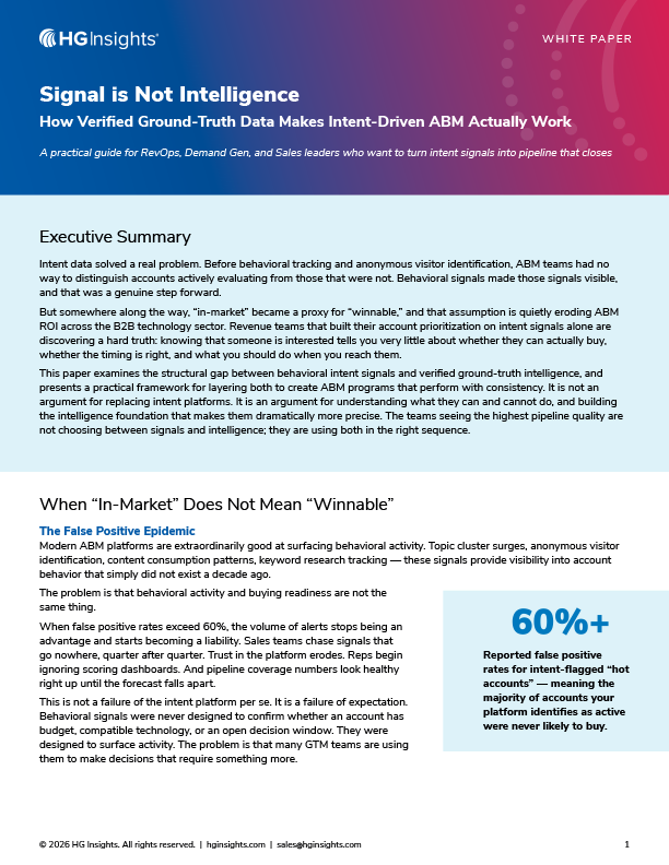 Signal Is Not Intelligence HG Insights Whitepaper