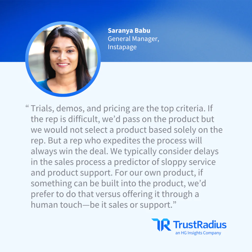 TrustRadius Quote Card Saranya Babu