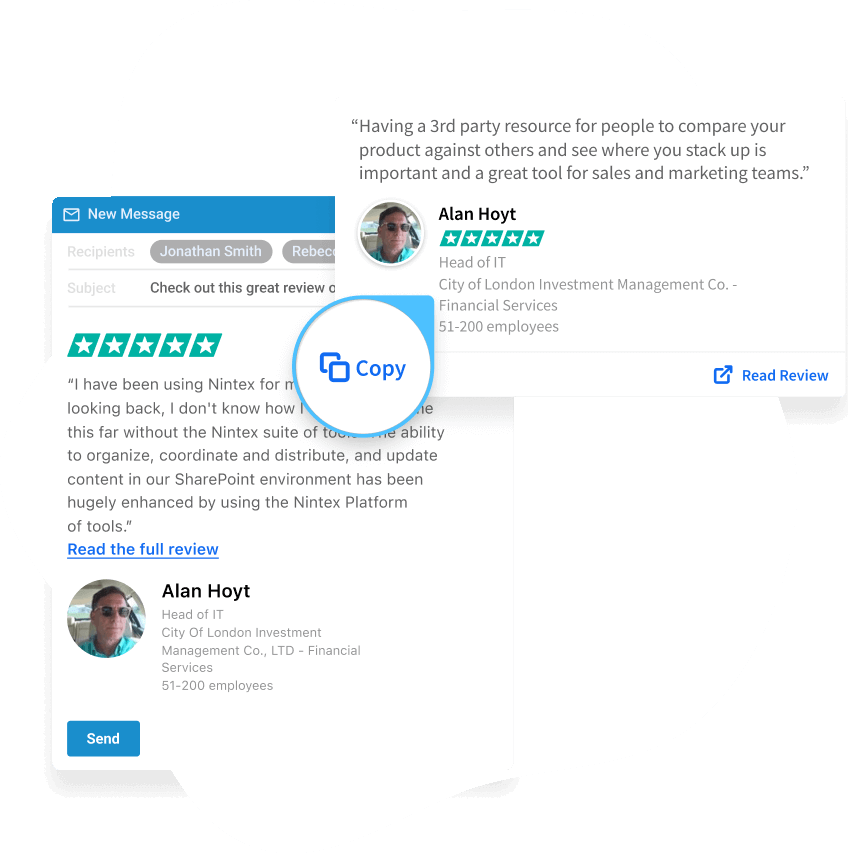 TrustQuotes review syndication into email and web